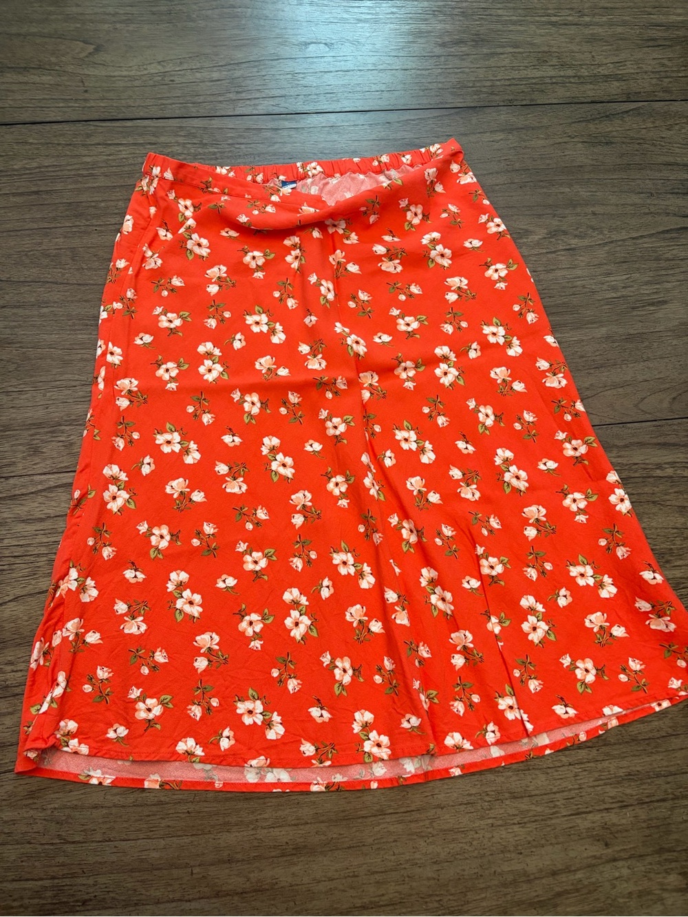 Old Navy Red Floral A-Line Skirt